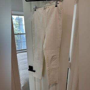 Elie Tahari White Cropped Straight Leg Pant